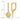 14k Gold Heart Dangle Earrings with Diamond-Cut Detail - Image 3