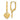 14k Gold Heart Dangle Earrings with Diamond-Cut Detail - Image 1