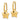14k Gold Puffed Star Dangle Hoop Earrings for a Trendy Look - Image 2