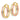14K Tri Color Hoop Earrings - Image 1