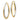 14k Two-Tone Diamond-Cut Oval Hoop Earrings for Effortless Style - Image 1
