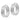 14k White Gold Diamond Cut Hoop Earrings - Image 2