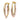 14K Tri-Color Gold Polished Oval Hoop Earrings - Image 1