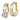 14K Two-Tone Twisted Hoop Earrings for Effortless Style - Image 1