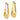 14k Gold Polished Diamond-Cut Hoop Earrings - Image 2