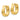 14K Gold Diamond Cut Patterned Hinged Hoop Earrings - Image 1