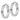 14K White Gold Polished Tube Hoop Earrings with Diamond-Cut Edges - Image 2
