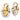 14k Two-Tone Polished Double Hoop Earrings - Image 1