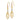 14K Tri-Color Diamond-Cut Oval Dangle Earrings - Image 1
