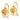 14k Gold Hammered Flower Disc Kidney Wire Earrings - Image 1