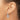 14k White Gold Polished and Textured Oval Hoop Earrings - Image 3