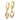 14K Tri-Color Intertwined Oval Dangle Earrings - Image 1