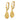 14K Gold Satin Dangle Earrings with Diamond-Cut Puffed Ovals - Image 1