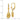 14K Gold Satin Dangle Earrings with Diamond-Cut Puffed Ovals - Image 3