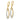 14K Two-Tone Textured and Polished Ovals Dangle Leverback Earrings - Image 1