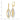 14K Two-Tone Textured and Polished Ovals Dangle Leverback Earrings - Image 3