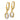 14K Two-Tone Textured and Polished Ovals Dangle Leverback Earrings - Image 1