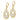14K Two-tone Diamond-cut Graduated Teardrops Dangle Leverback Earrings - Image 1