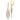 14K Two-tone Polished Diamond-cut Dangle Leverback Earrings - Image 5