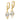 14K Two-Tone Diamond-Cut Dangle Earrings with Twist Design - Image 1