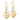 14k Two-Tone Diamond-Cut Heart Dangle Earrings - Image 2