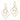 14k Two-tone Diamond-cut Graduated Square Drop French Hook Earrings - Image 2
