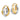 14k Two-Tone Double Hoop Earrings for Effortless Chic Style - Image 1