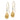 14k Two-Tone Diamond-cut Pierced Teardrop Dangle French Hook Earrings - Image 1