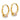 Rose Gold & White Rhodium Polished 3-Bead Endless Hoop Earrings - Image 2