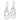 14k White Gold Double Teardrop Dangle Earrings for Effortless Elegance - Image 1