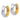 14k Two-Tone Round Hinged Hoop Earrings - Effortless Chic Style - Image 2