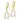 14k Two-tone Polished Triangles Drop Leverback Earrings - Image 2