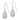 14k White Gold Textured Puffed Teardrop Dangle Earrings - Image 1