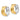 14k Two-tone Textured Hoop Earrings - Image 1