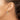 14K White Gold Diamond Cut Oval Hollow Hoop Earrings - Image 2