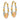 14K White & Rose Gold Scalloped Heart Hoop Earrings - Image 1