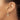 14K Gold & Rhodium Textured Hollow Oval Hoop Earrings - Image 2