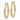 14K White and Rose Gold Scalloped Oval Hoop Earrings - Image 1
