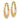14K & White and Rose Rhodium Hollow Scalloped Hoop Earrings - Image 1
