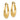 14K Gold Diamond Cut Hollow Hoop Earrings - Image 1