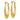 14K Gold Satin Diamond Cut Hollow Hoop Earrings - Image 1