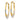 14K Gold and Rhodium Hollow Oval Hoop Earrings - Image 1