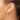 14K Gold and Rhodium Hollow Oval Hoop Earrings - Image 2