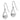 14k White Gold Open Teardrop Hollow Dangle French Hook Earrings - Image 1