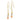 14K Tri-color Diamond-cut Beads and Chain Dangle French Hook Earrings - Image 1