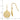 14k Gold Diamond-Cut Checkerboard Dangle Earrings - Image 3