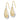14k Two-Tone Floral Teardrop Dangle Earrings with Diamond-Cut Finish - Image 1