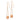 14K Rose Gold Dangle Earrings with Diamond-Cut Puffed Donut Beads - Image 1