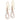 14K Tri-color Diamond-cut Teardrops Dangle French Hook Earrings - Image 1