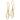 14K Two-tone Diamond-cut Teardrops Dangle French Hook Earrings - Image 1